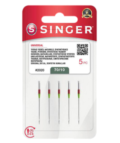 AGUJA DOMÉSTICA SINGER 2020 TEJIDOS DE ALGODÓN GROSOR 70/10